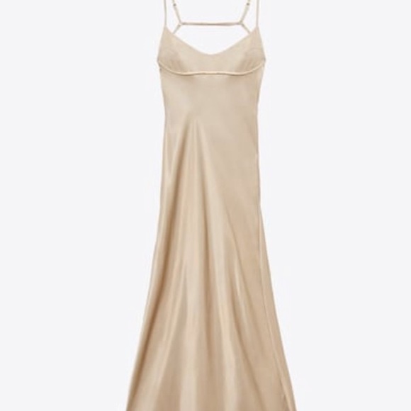 COPY - Satin effect cutout dress taupe grey - Picture 7 of 15